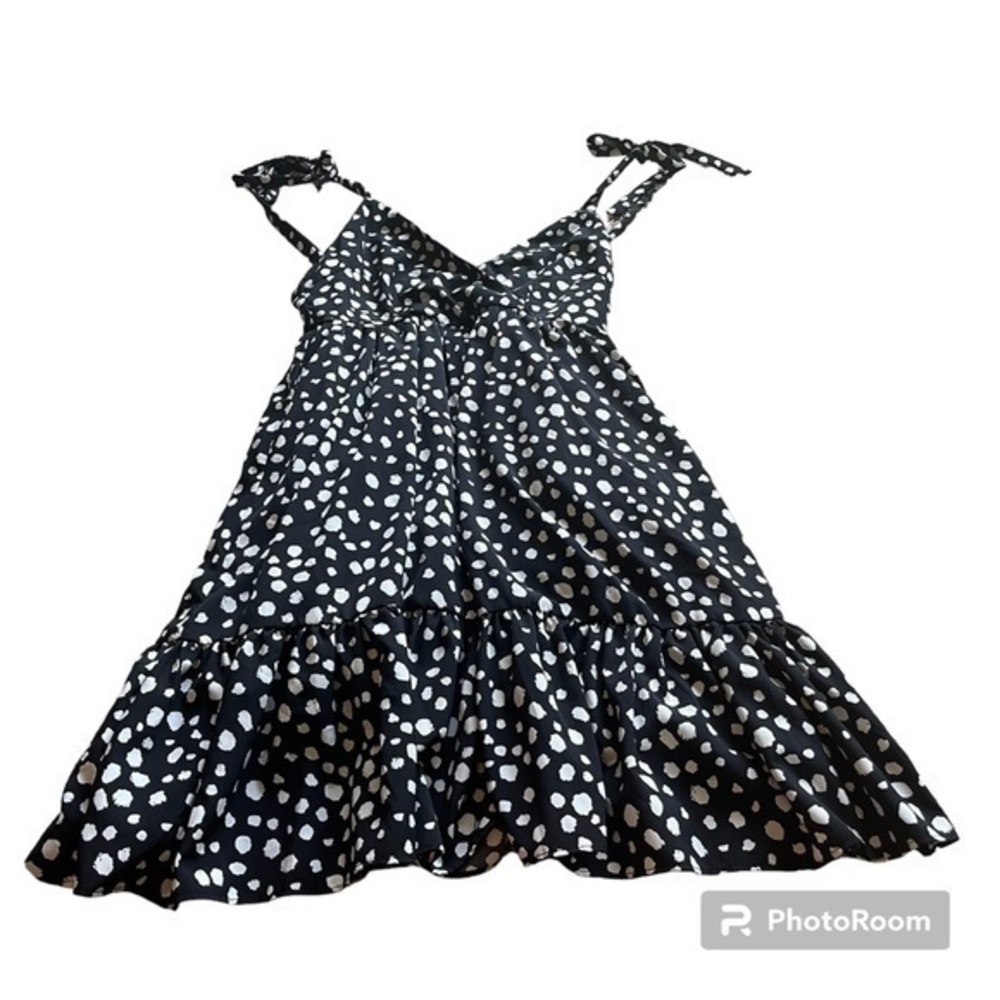 Polka dot Davi & Dani midi black and white dress
